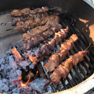 Saté van hert gemarineerd (per 500 gram)